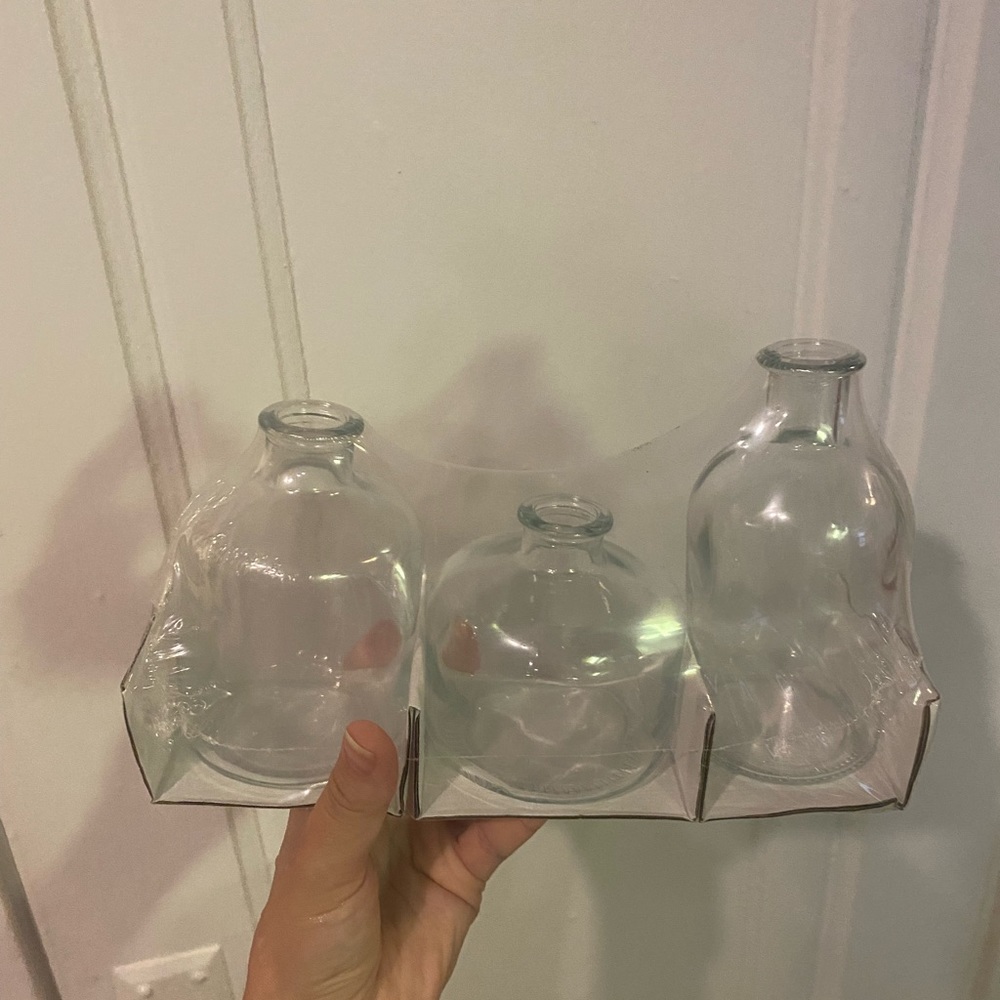 Brand new set of three bud vases!